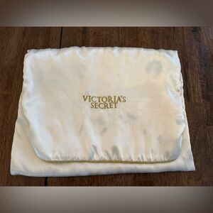 Victoria's Secret Lingerie Bag Ivory Gold Label Trim Satin Bridal 80s 90s Vtg
